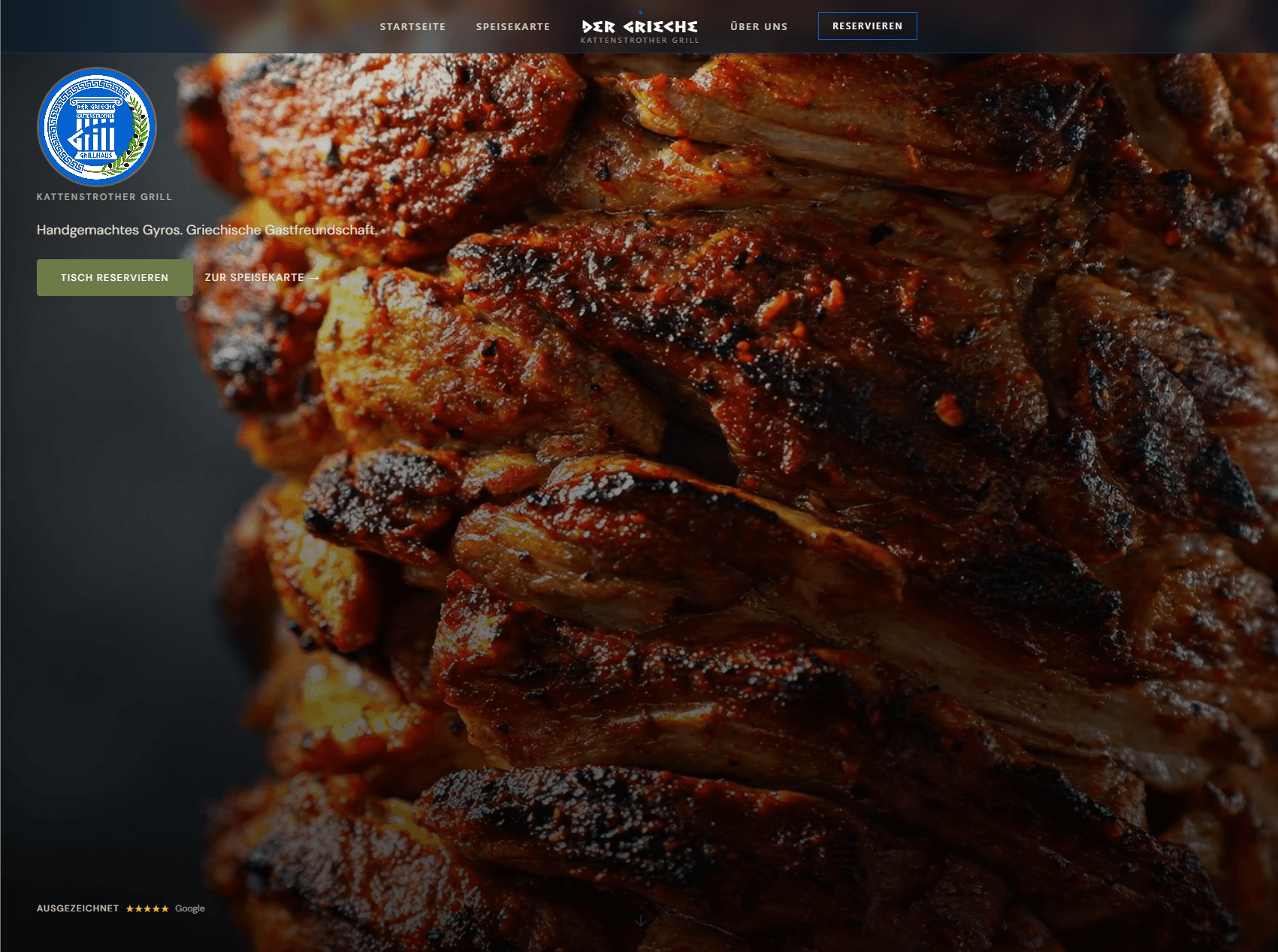 Screenshot der Website Der Grieche – Kattenstrother Grill